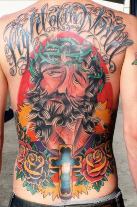 Jessus Tattoo On Back